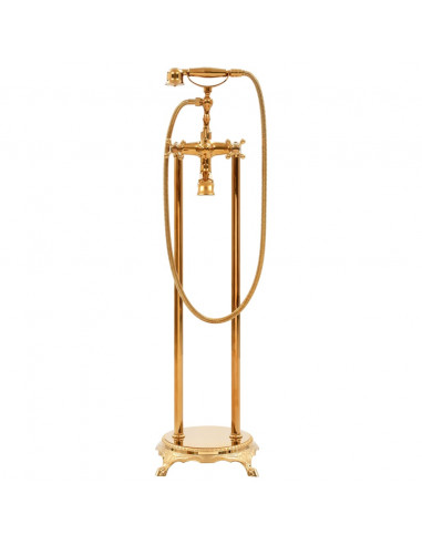 Rubinetteria a Colonna per Vasca Bagno Acciaio Inox 99,5cm Oro