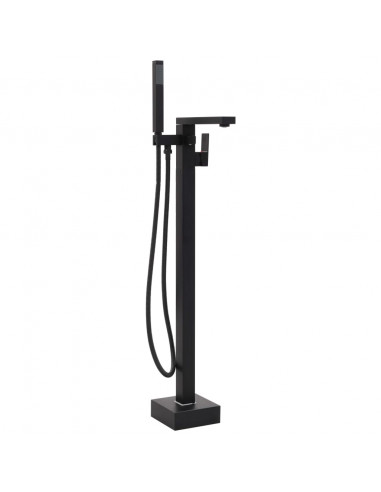 Rubinetto a Colonna Vasca da Bagno Nera Acciaio Inox 90 cm
