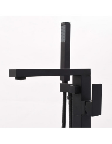 Rubinetto a Colonna Vasca da Bagno Nera Acciaio Inox 90 cm