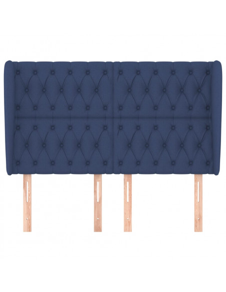 Testiera ad Orecchio Blu 147 x 23 x 118/128 cm in Tessuto