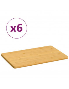 Piatti per Colazione 6 pz 22x14x0,8 cm in Bambù 2