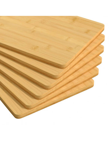 Piatti per Colazione 6 pz 22x14x0,8 cm in Bambù