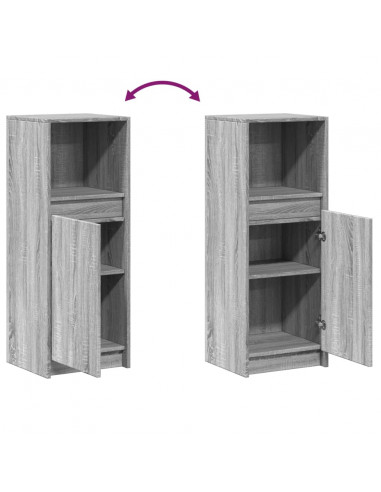 Credenza con LED Grigio Sonoma 38x34x100cm in Legno Multistrato