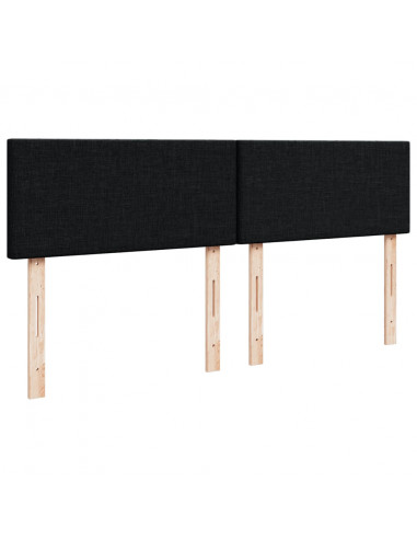 Giroletto a Molle con Materasso Nero 180x200 cm in Tessuto