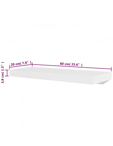 Mensole a Parete 4 pz Bianche 60 cm