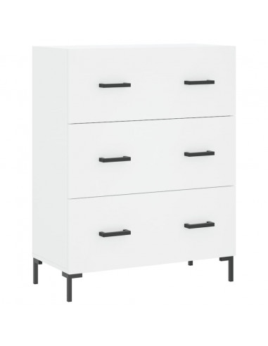 Credenza Bianca 69,5x34x180 cm in Legno Multistrato