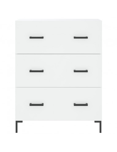 Credenza Bianca 69,5x34x180 cm in Legno Multistrato