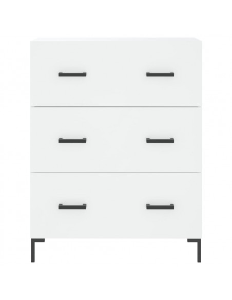 Credenza Bianca 69,5x34x180 cm in Legno Multistrato