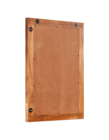 Specchio da Bagno Marrone 50x70x3 cm in Legno di Mango e Vetro