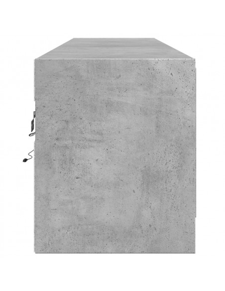 Mobile TV a Parete con LED Grigio Cemento 180x31x38 cm
