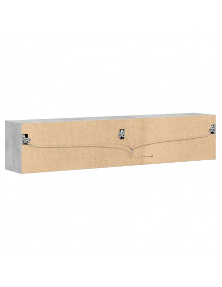 Mobile TV a Parete con LED Grigio Cemento 180x31x38 cm