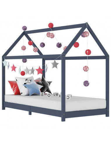 Giroletto per Bambini Grigio in Massello di Pino 90x200 cm