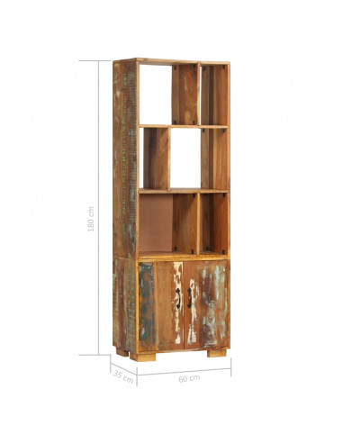 Libreria 60x35x180 cm in Legno Massello di Recupero