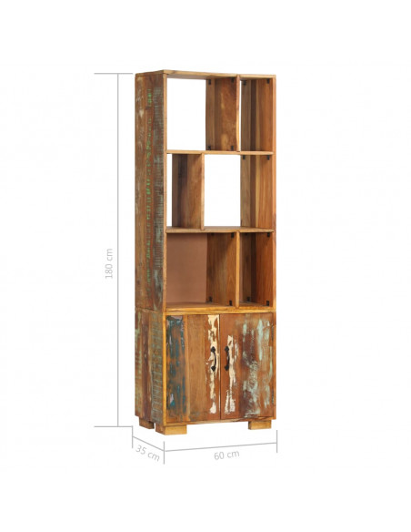 Libreria 60x35x180 cm in Legno Massello di Recupero