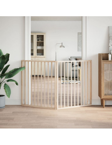 Cancello per Cani Pieghevole 2 Pannelli 160 cm Legno di Pioppo