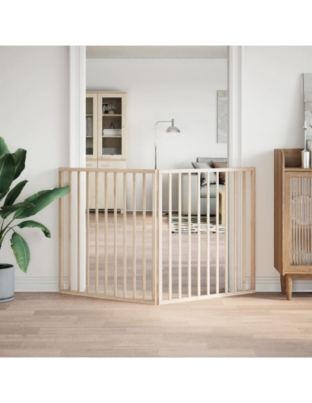 Cancello per Cani Pieghevole 2 Pannelli 160 cm Legno di Pioppo