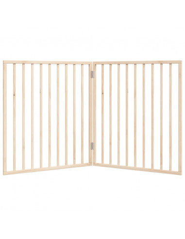 Cancello per Cani Pieghevole 2 Pannelli 160 cm Legno di Pioppo