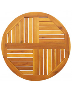 Piano per Tavolo Ø70x2 cm Rotondo in Legno Massello di Acacia 2