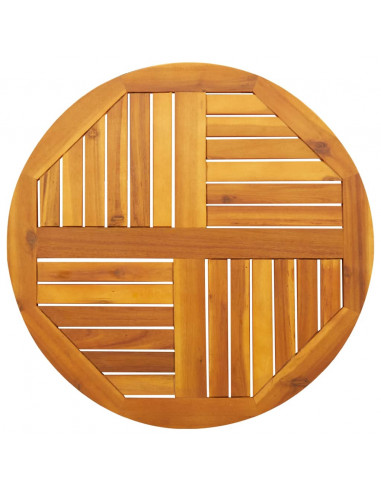 Piano per Tavolo Ø70x2 cm Rotondo in Legno Massello di Acacia
