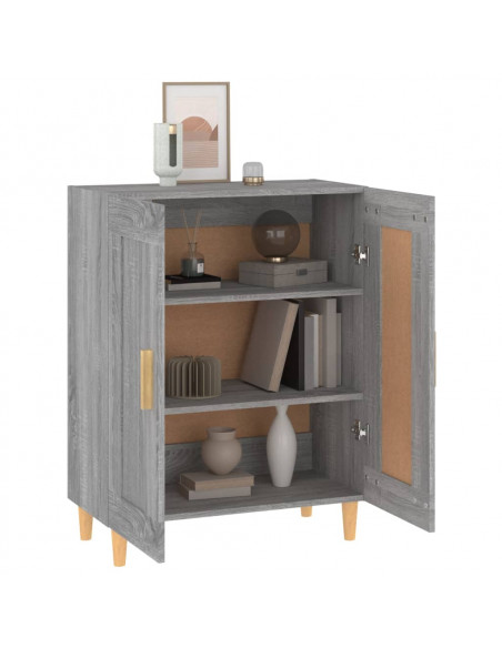 Credenza Grigio Sonoma 69,5x34x90 cm in Legno Multistrato
