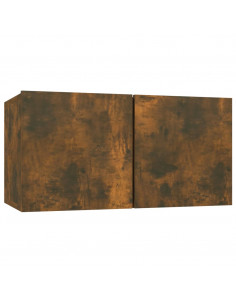 Mobile TV Pensile Rovere Fumo 60x30x30 cm in Legno Multistrato 2