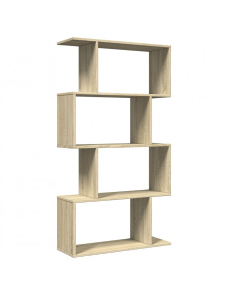 Libreria Divisorio 4 Ripiani Sonoma 70x24x129 cm in Truciolato