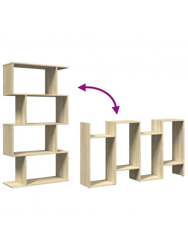 Libreria Divisorio 4 Ripiani Sonoma 70x24x129 cm in Truciolato