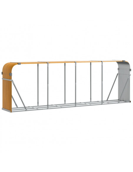 Portaceppi Marrone Chiaro 300x45x100 cm in Acciaio Zincato