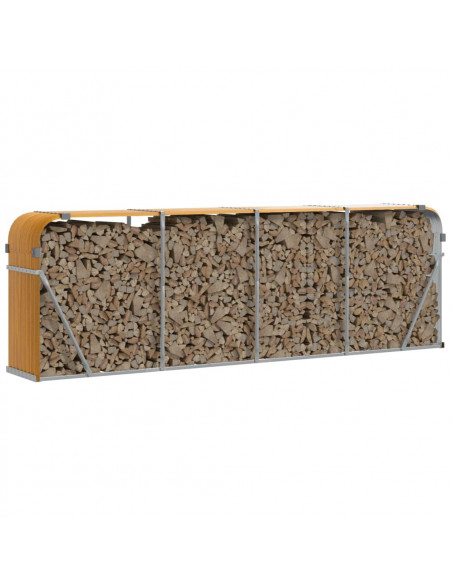 Portaceppi Marrone Chiaro 300x45x100 cm in Acciaio Zincato