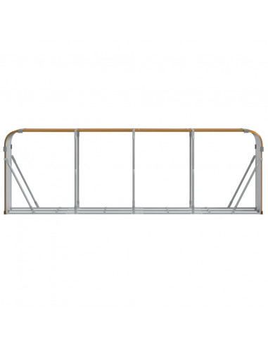 Portaceppi Marrone Chiaro 300x45x100 cm in Acciaio Zincato