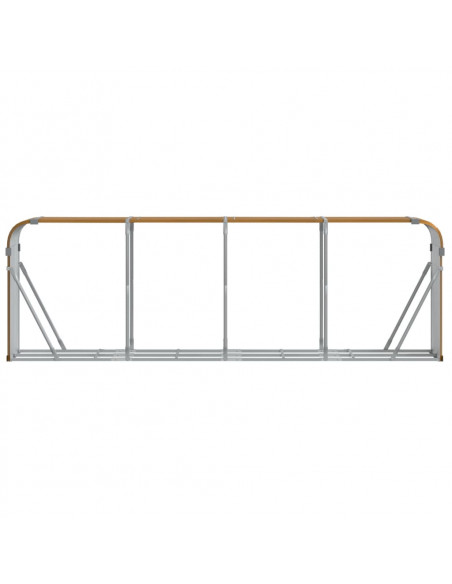 Portaceppi Marrone Chiaro 300x45x100 cm in Acciaio Zincato
