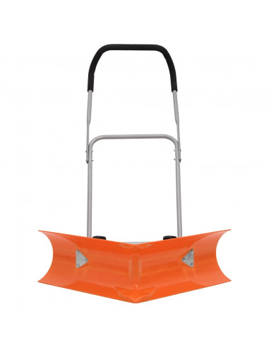 Pala da Neve Doppio Angolo Manico Allungabile Arancione Acciaio