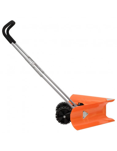 Pala da Neve Doppio Angolo Manico Allungabile Arancione Acciaio