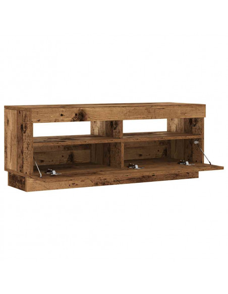 Mobile Porta TV con LED Legno Antico 100x35x40 cm Truciolato