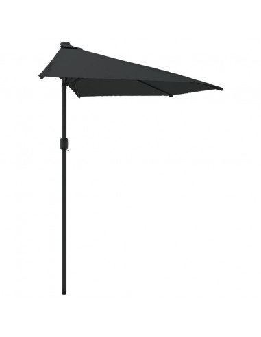 Ombrellone Balcone Palo in Alluminio Nero 300x155x223cm a Metà