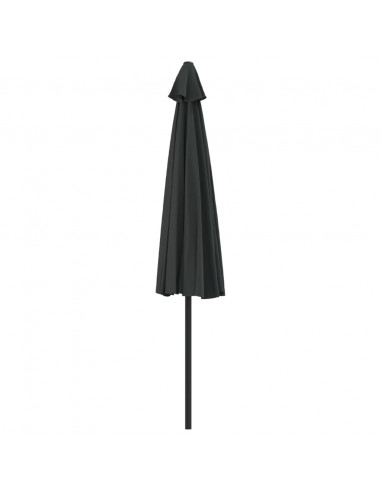 Ombrellone Balcone Palo in Alluminio Nero 300x155x223cm a Metà