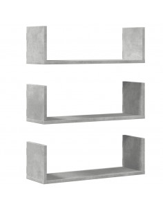 Mensole a Muro 2pz Grigio Cemento 58x18x18 cm in Truciolato 2