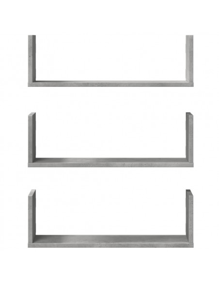 Mensole a Muro 2pz Grigio Cemento 58x18x18 cm in Truciolato