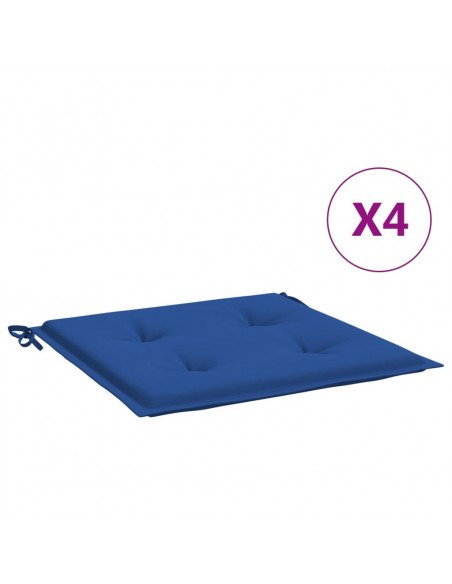 Cuscini per Sedia 4 pz Blu Reale 40x40x3 cm in Tessuto Oxford