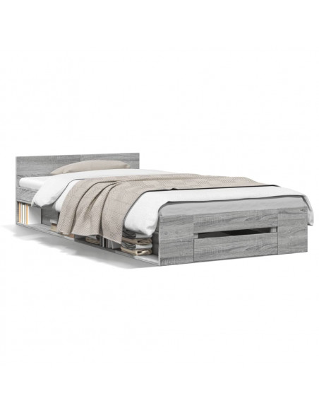 Giroletto Cassetto Grigio Sonoma 90x190 cm Legno Multistrato