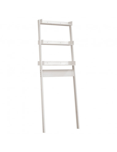 Rastrelliera da Bagno Bianca 63,5x32x179 cm Legno Massello Pino