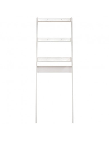 Rastrelliera da Bagno Bianca 63,5x32x179 cm Legno Massello Pino