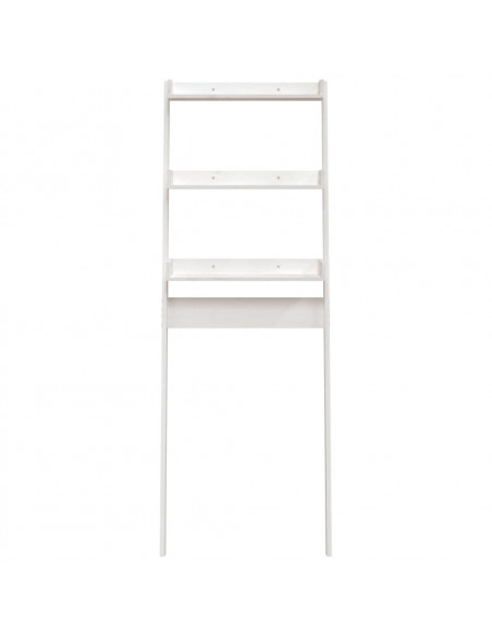 Rastrelliera da Bagno Bianca 63,5x32x179 cm Legno Massello Pino