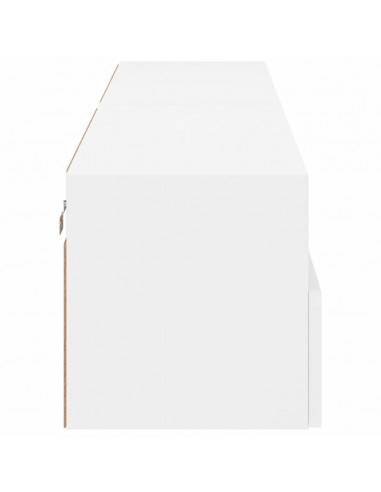 Mobili TV a Parete 2pz Bianchi 80x30x30 cm in Legno Multistrato