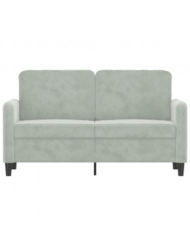 Divano a 2 Posti Grigio Chiaro 120 cm in Velluto