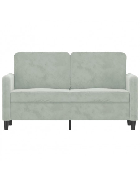 Divano a 2 Posti Grigio Chiaro 120 cm in Velluto