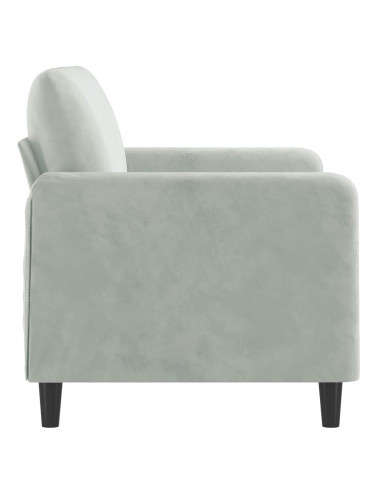 Divano a 2 Posti Grigio Chiaro 120 cm in Velluto