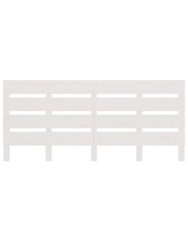 Testiera per Letto Bianca 200x3x80 cm in Legno Massello di Pino