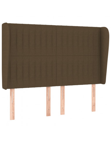 Giroletto a Molle con Materasso Marrone Scuro 140x190cm Tessuto