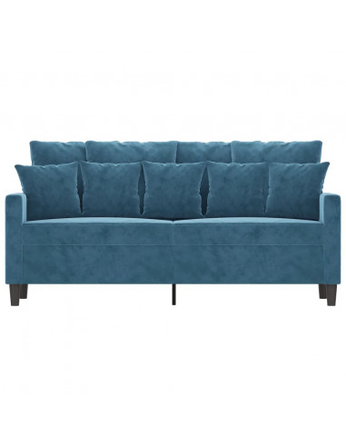Divano a 2 Posti Blu 140 cm in Velluto
